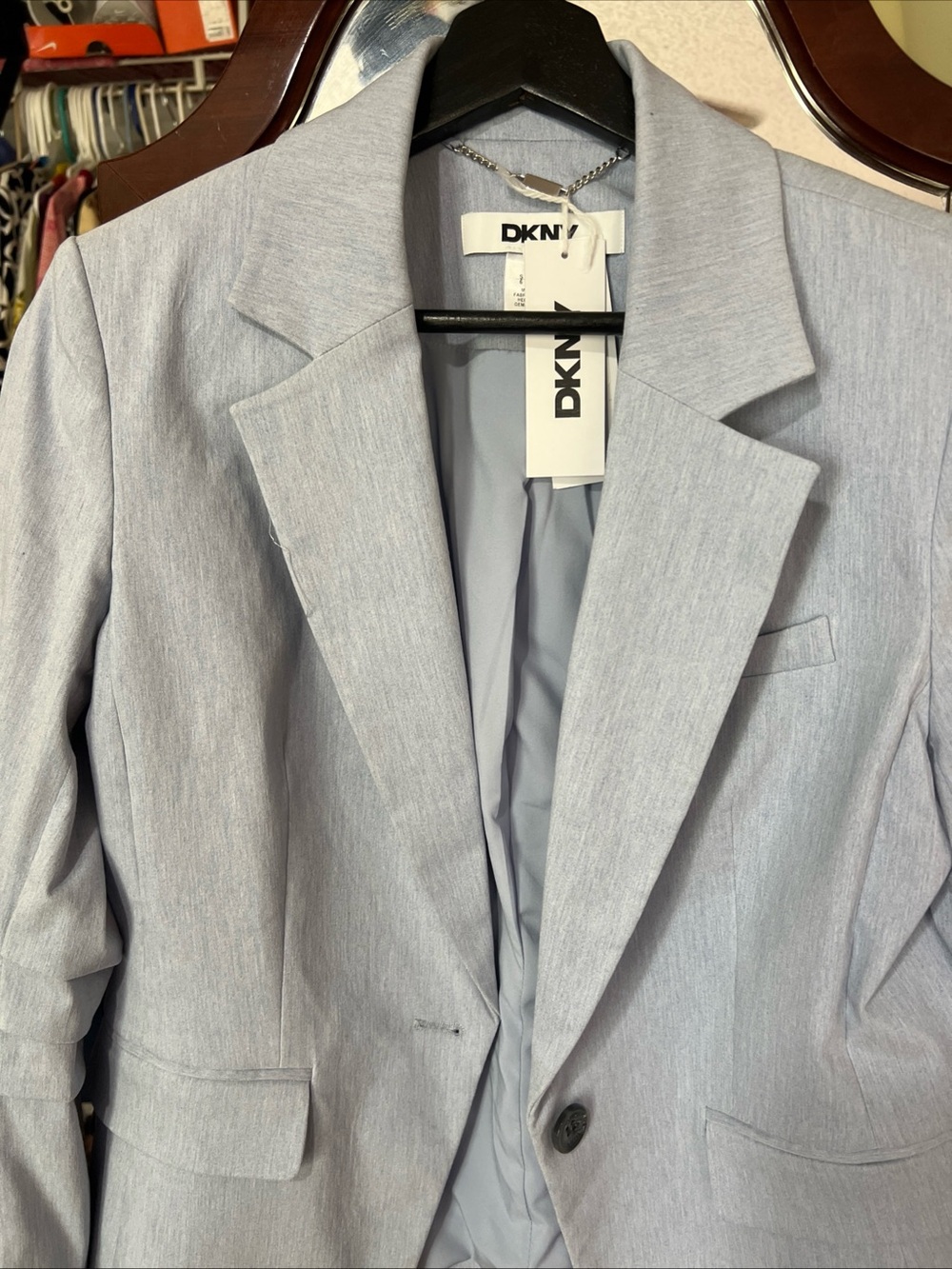 DKNY Light Blue Men's Blazer Tailored Notch Lapel
